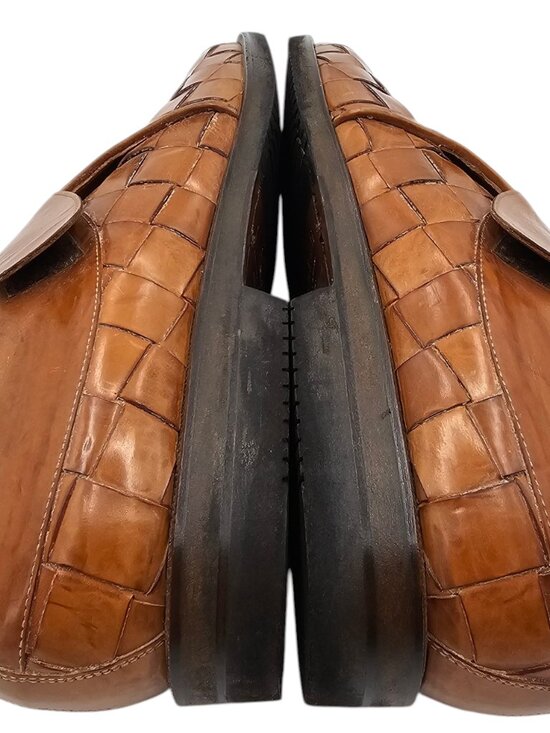 Avventura Woven Leather Tan Monk Strap Oxford Dress Shoes Men\'s US 11.5 main image 9